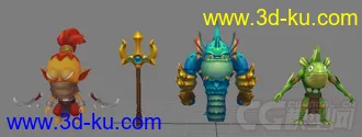 3D打印模型Q版鱼人，盗贼，PSD贴图的图片