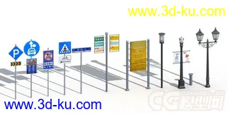 街道红旗模型的图片