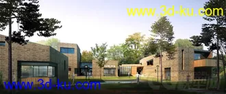3D打印模型奢华家居住宅门前带游泳池的图片