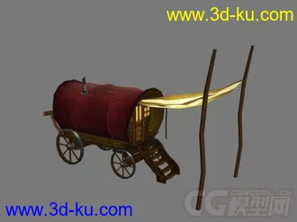 3D打印模型篷车。喜欢的朋友支持下，谢谢。纯手绘的图片