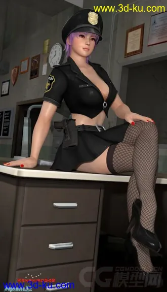 3D打印模型Ayane 绫音 性感女警 性感女郎 性感丝袜女郎 性感网袜女郎 皮城女警的图片