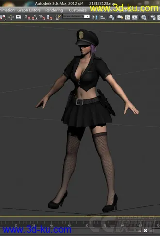 3D打印模型Ayane 绫音 性感女警 性感女郎 性感丝袜女郎 性感网袜女郎 皮城女警的图片