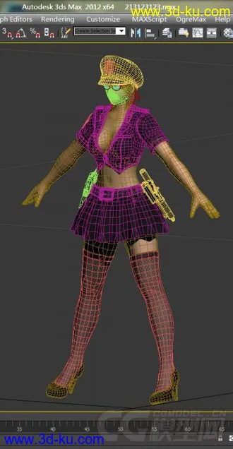 3D打印模型Ayane 绫音 性感女警 性感女郎 性感丝袜女郎 性感网袜女郎 皮城女警的图片