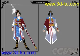 3D打印模型武林至尊 女侠 有贴图动画的图片