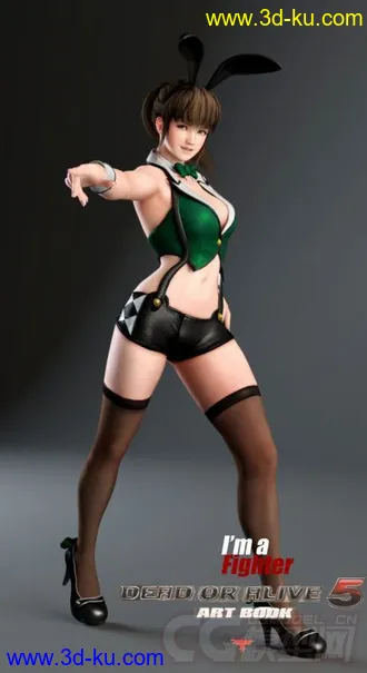 3D打印模型Hitomi 瞳 可爱兔女郎 性感兔女郎 酒吧侍女 酒吧女郎 性感丝袜女郎 性感网袜女郎的图片