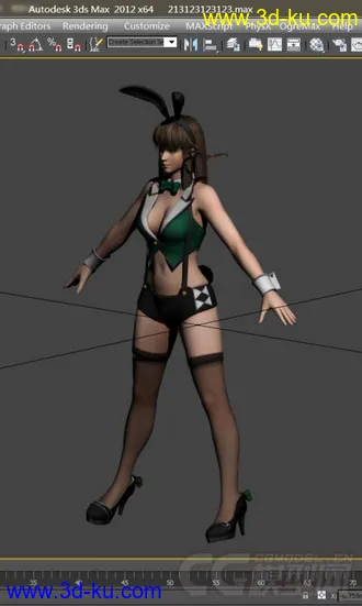 3D打印模型Hitomi 瞳 可爱兔女郎 性感兔女郎 酒吧侍女 酒吧女郎 性感丝袜女郎 性感网袜女郎的图片