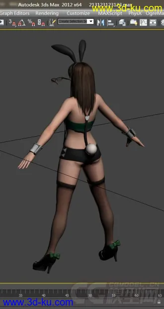 3D打印模型Hitomi 瞳 可爱兔女郎 性感兔女郎 酒吧侍女 酒吧女郎 性感丝袜女郎 性感网袜女郎的图片