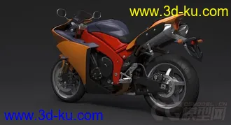 超写实 公路赛摩托车3D模型的图片