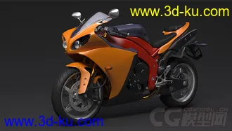 超写实 公路赛摩托车3D模型的图片