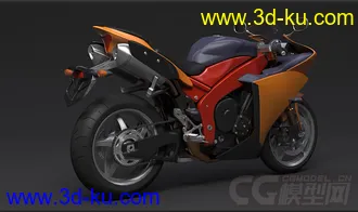 超写实 公路赛摩托车3D模型的图片