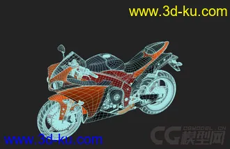 超写实 公路赛摩托车3D模型的图片