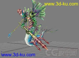 3D打印模型鱼人怪 有材质 有待机和移动动画的图片
