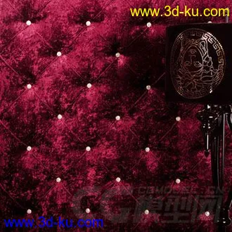 高精软包模型（台灯、闹钟、装修壁纸）的图片
