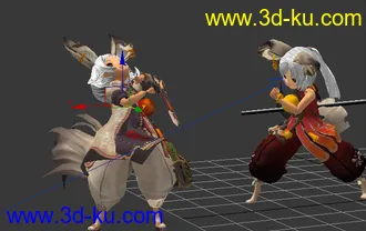 3D打印模型剑灵人物，舞剑舞棍的图片