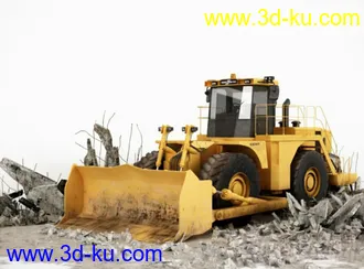 3D打印模型工程作业车-铲车-推土车的图片