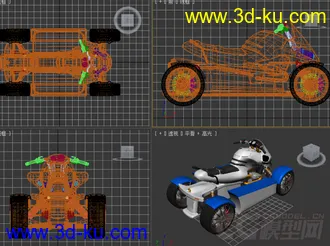 酷炫摩托车3D模型下载的图片