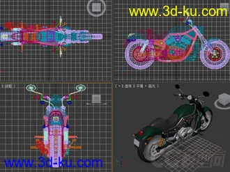 酷炫摩托车3D模型的图片