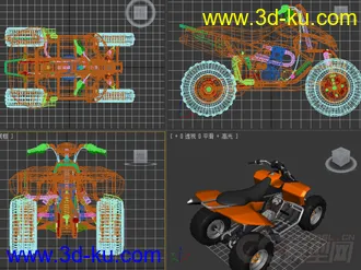 酷炫摩托车3D模型下载的图片