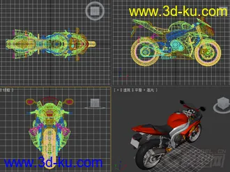 酷炫摩托车3D模型的图片
