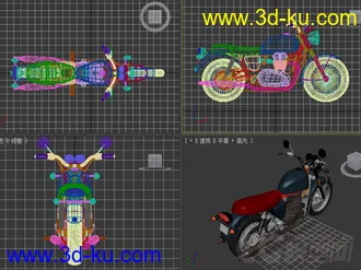 酷炫摩托车3D模型10的图片