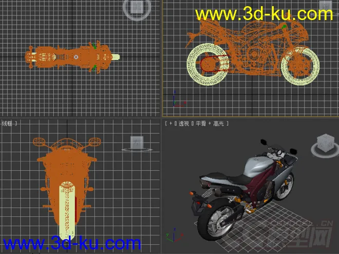 酷炫摩托车3D模型的图片1