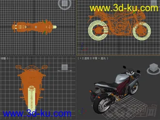 酷炫摩托车3D模型的图片
