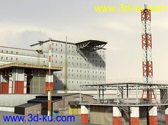 3D打印模型老工业基地建筑和设施，工业工厂城市场景部件系列的图片