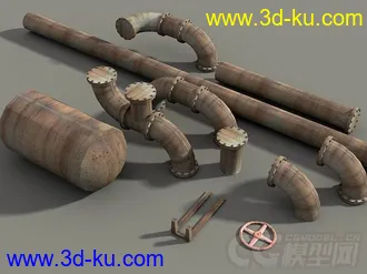 3D打印模型老工业基地建筑和设施，工业工厂城市场景部件系列的图片