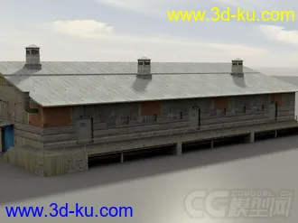 3D打印模型老工业基地建筑和设施，工业工厂城市场景部件系列的图片