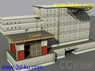 3D打印模型老工业基地建筑和设施，工业工厂城市场景部件系列的图片
