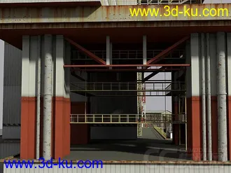 3D打印模型老工业基地建筑和设施，工业工厂城市场景部件系列的图片