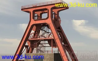 3D打印模型工业工厂城市场景部件系列6 厂房 车间 铲车 钻机车 码头 沙厂的图片