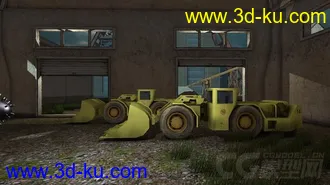 3D打印模型工业工厂城市场景部件系列6 厂房 车间 铲车 钻机车 码头 沙厂的图片