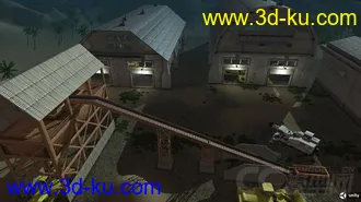 3D打印模型工业工厂城市场景部件系列6 厂房 车间 铲车 钻机车 码头 沙厂的图片