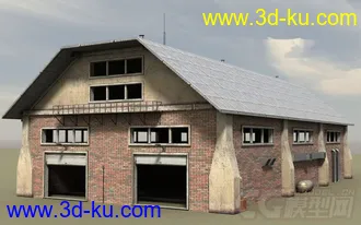 3D打印模型工业工厂城市场景部件系列6 厂房 车间 铲车 钻机车 码头 沙厂的图片