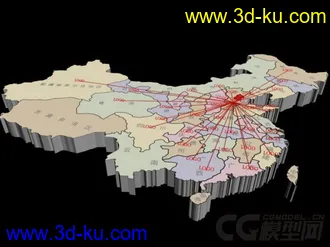 3D打印模型中国3d地形的图片
