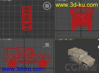 灰白色军用装甲车辆3D模型的图片