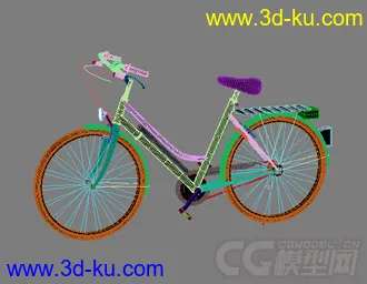 3D打印模型一个女生自行车的图片