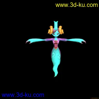 3D打印模型牛角绿衣精灵的图片