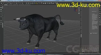 3D打印模型DAZ 导出的黑公牛的图片