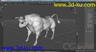 3D打印模型DAZ 导出的黑公牛的图片
