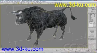 3D打印模型DAZ 导出的黑公牛的图片