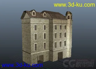 3D打印模型西方现代房子的图片