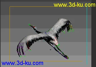 3D打印模型仙鹤。带骨骼带循环动画的仙鹤的图片