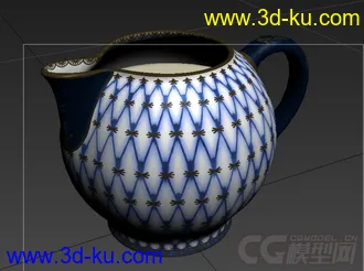 大口交叉花纹茶壶告警读模型的图片