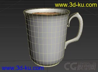 高茶杯高精度写实模型的图片