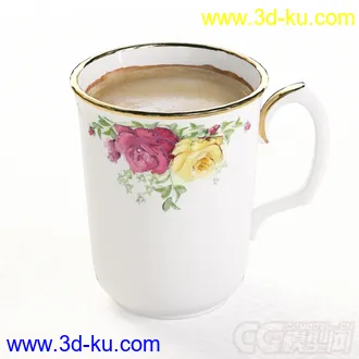 高茶杯高精度写实模型的图片
