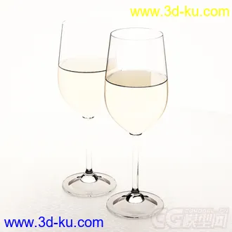 高脚杯 红酒杯高精度写实模型的图片