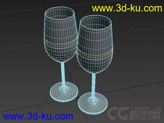 高脚杯 红酒杯高精度写实模型的图片