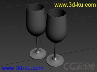 高脚杯 红酒杯高精度写实模型的图片